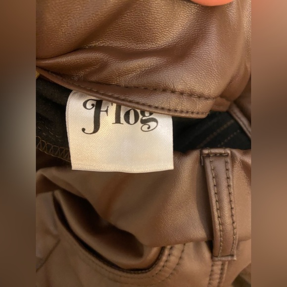 Bevy Flog Christine Vegan Leather Pants Brown Size 27 - Picture 6 of 9